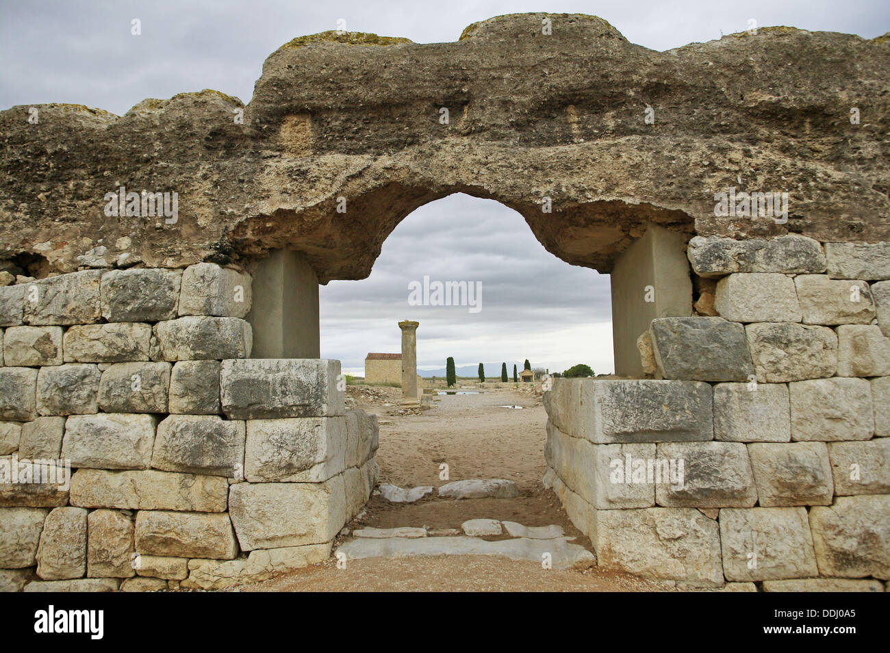 Main Gate at the City Walls (1st Century B.C.). Roman ruins of Ampurias
