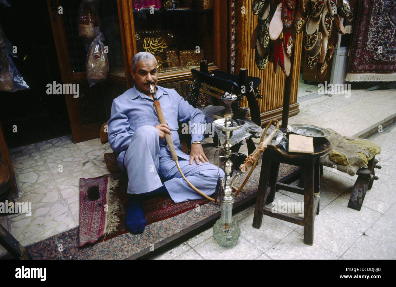 Man smoking water pipe. Cairo. Egypt Stock Photo Alamy
