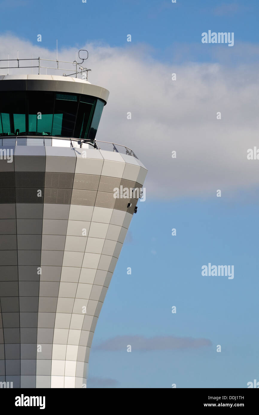 A close look at the new air traffic control tower at Birmingham International Airport Stock Photo