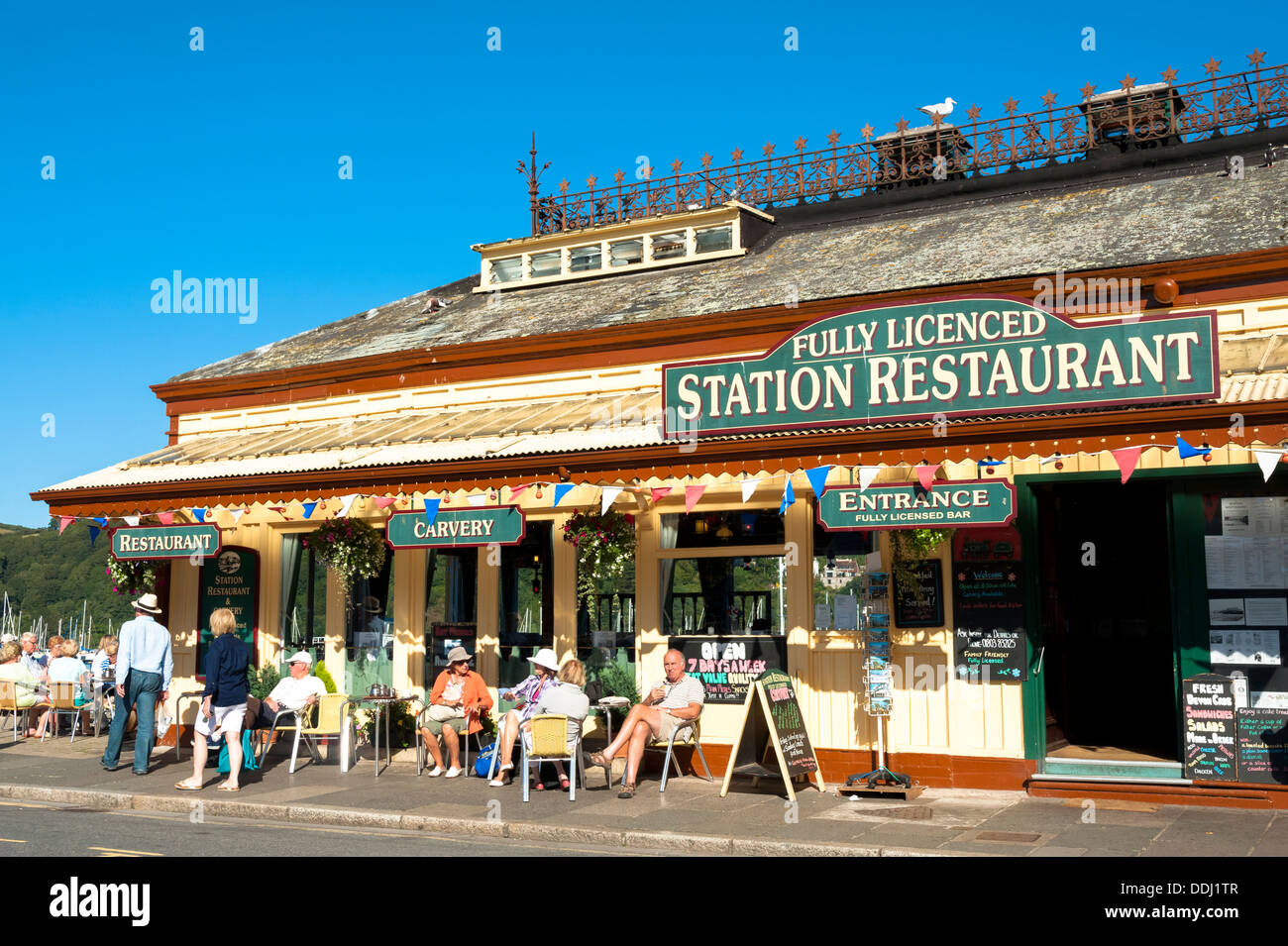 Station Restaurant at Dartmouth, Devon, UK. Stock Photo
