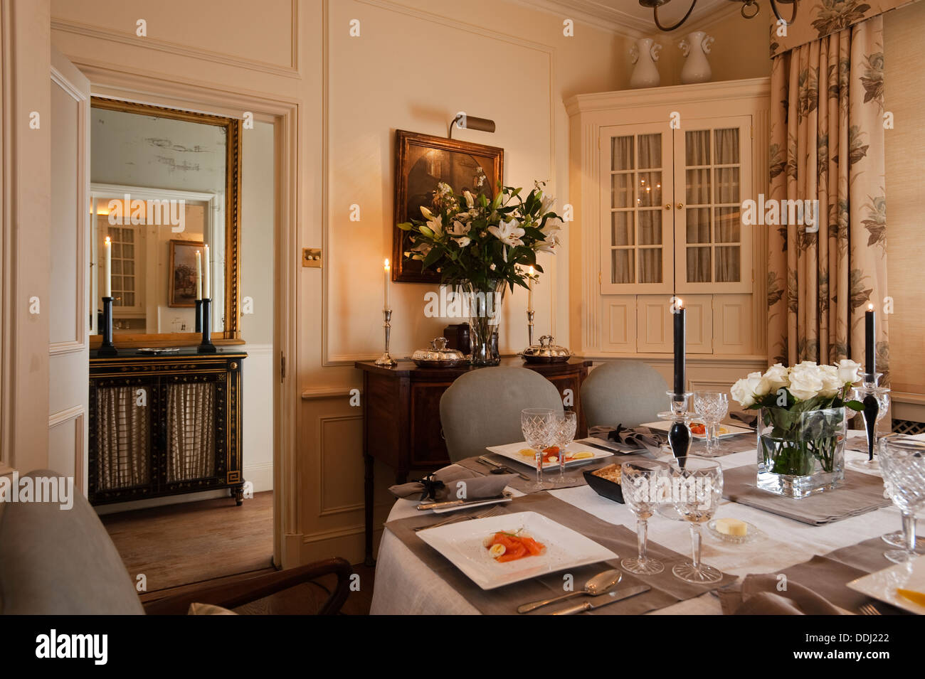 Formal dining room chandelier hi res stock photography and images