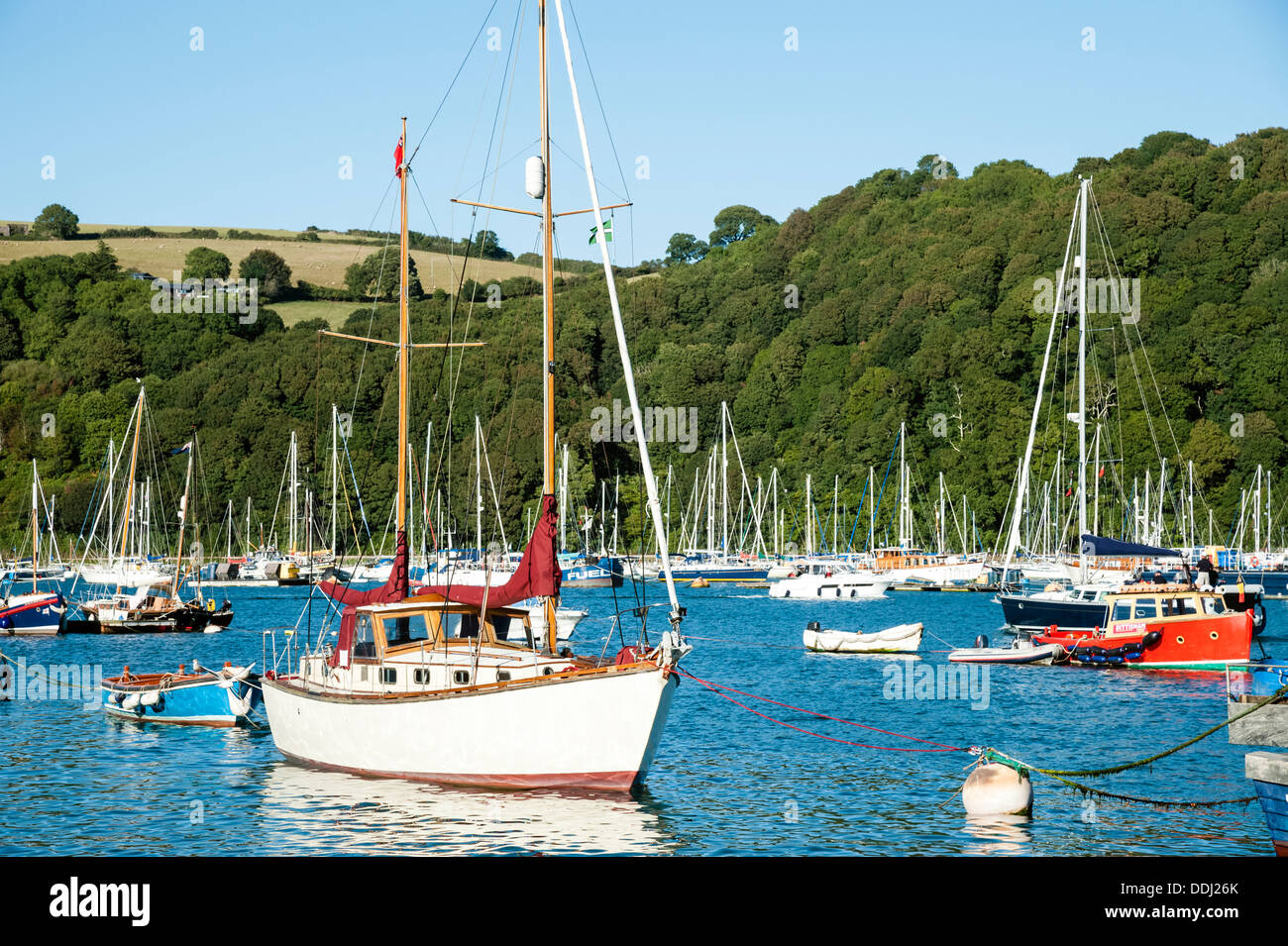 Boats on the river at Dartmouth, Devon, UK Stock Photo Alamy