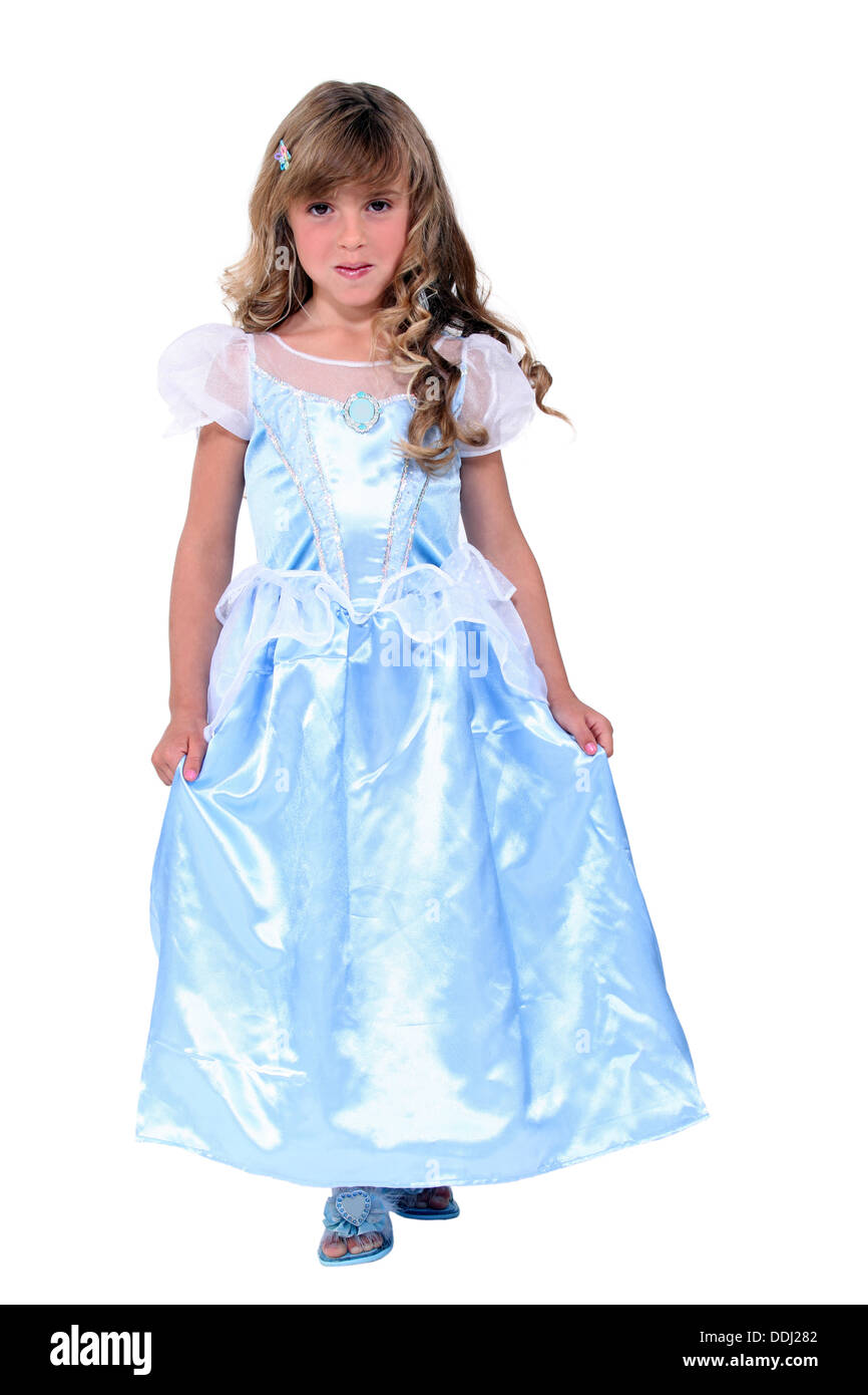 little blonde girl dressed as princess Stock Photo