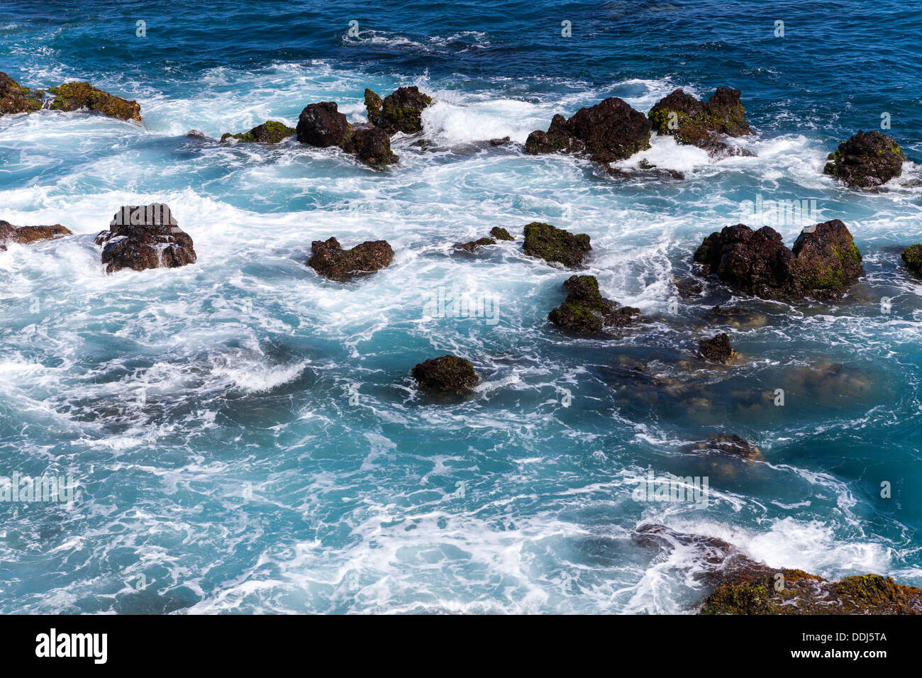 Spain, Puerto de la Cruz, View of reef Stock Photo