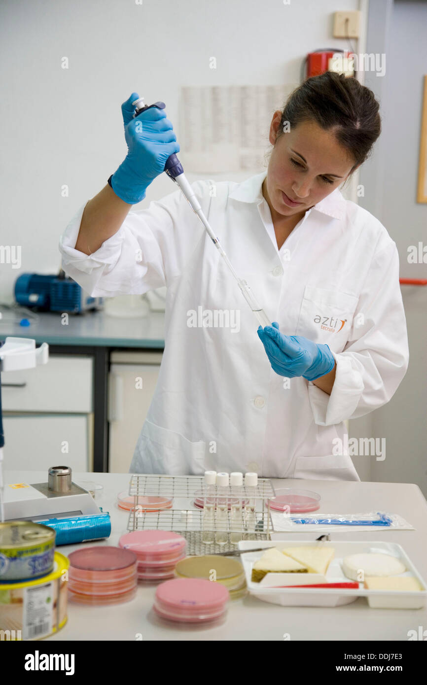 Microbiology laboratory. Microbiological tests of food. AZTI-Tecnalia. Technological Centre specialised in Marine and Food Stock Photo