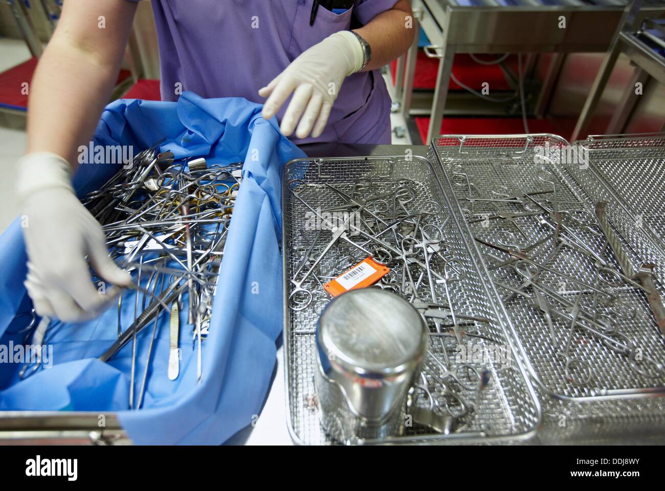 Cleaning Surgical Instruments Sterilization Hospital Stock Photos