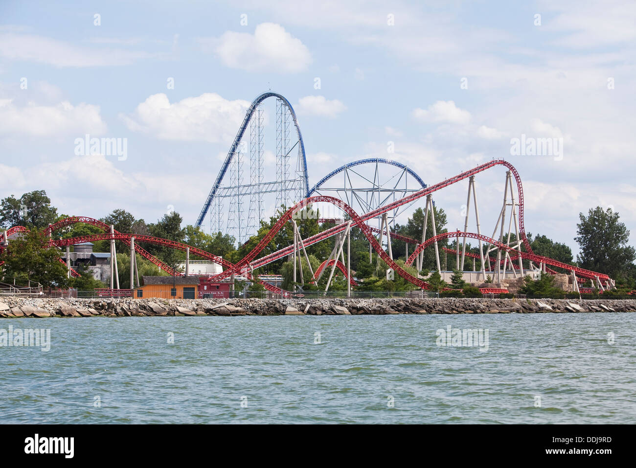 The Maverick roller coaster is pictured in Cedar Point amusement park in Sandusky, Ohio Stock Photo
