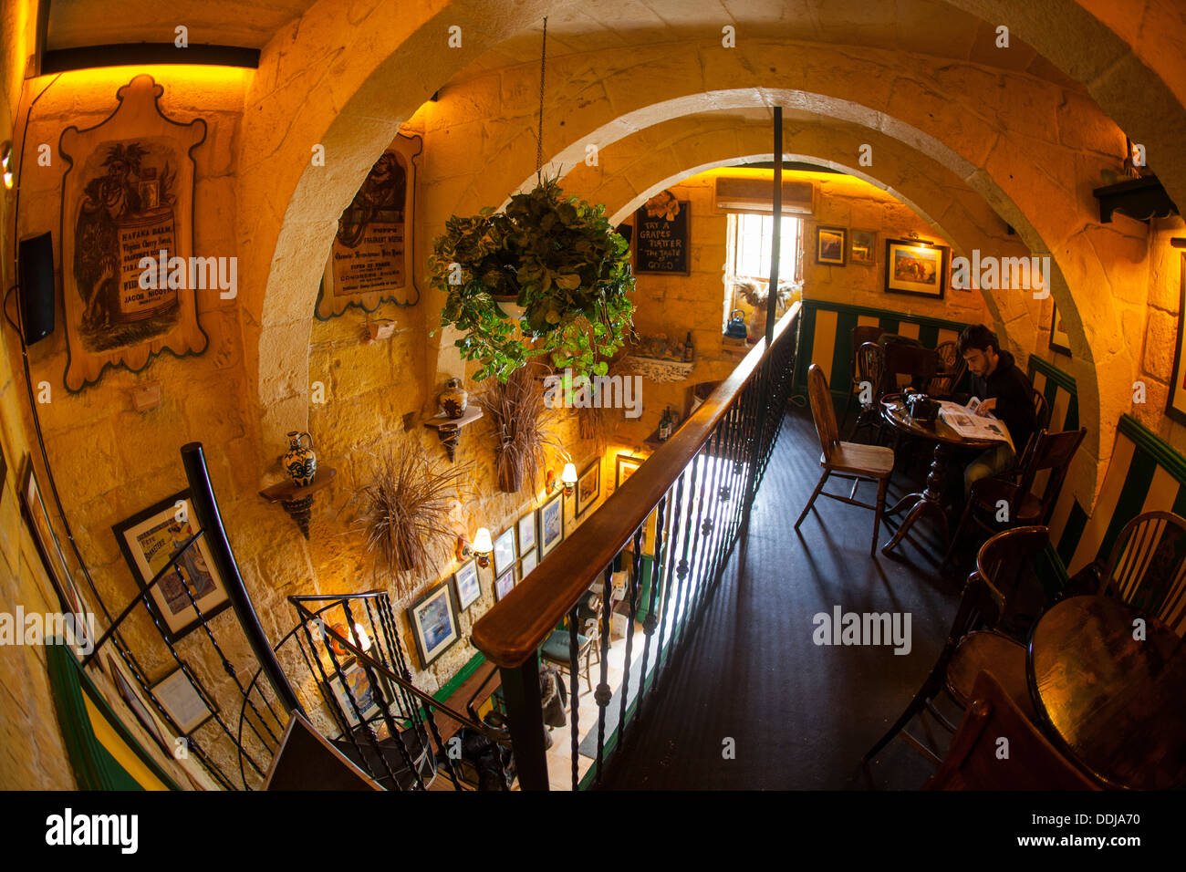 Little Maltese bar in Victoria (Rabat), Gozo island, Malta Stock Photo