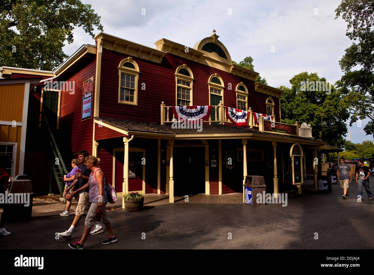 The Red Garter Saloon is pictured in Cedar Point amusement park in Sandusky, Ohio Stock Photo