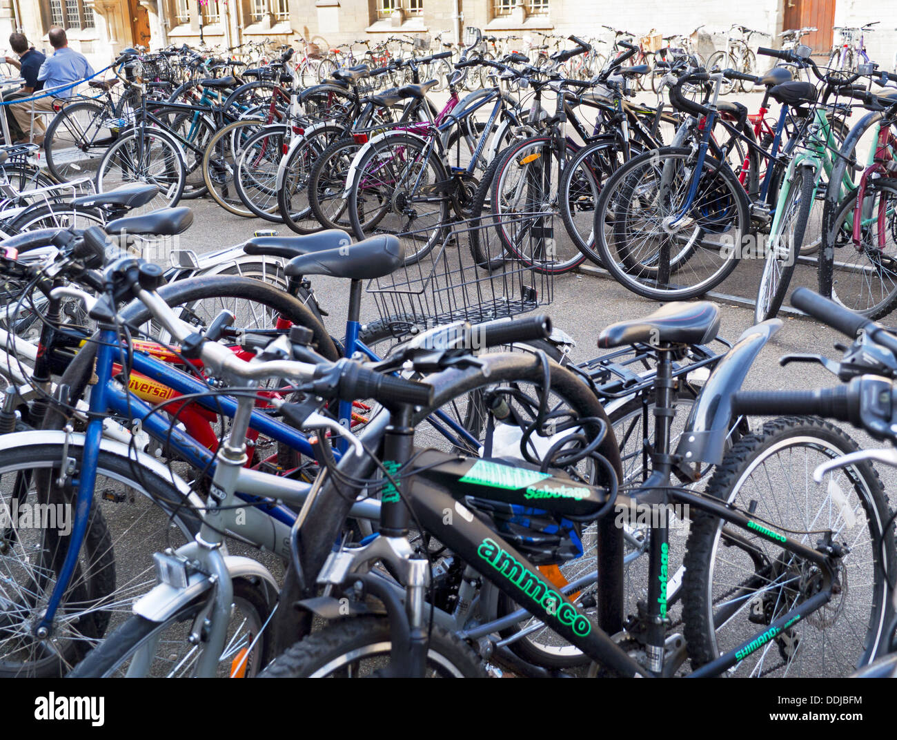 Bicycles parked in Broad Street, Oxford Stock Photo
