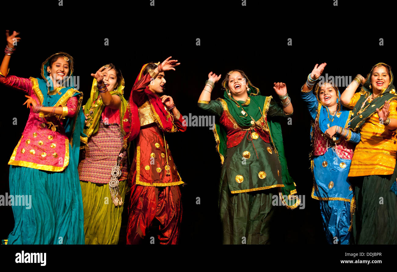 Punjabi women dancer Stock Photo