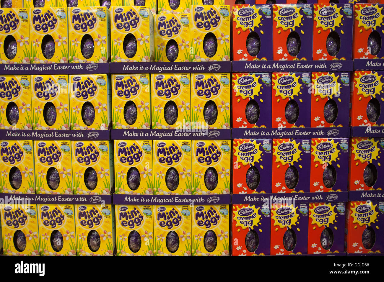 Cadbury Easter Eggs on sale at Cadbury World at the chocolate factory founded by George Cadbury in 1879, England, United Kingdom Stock Photo