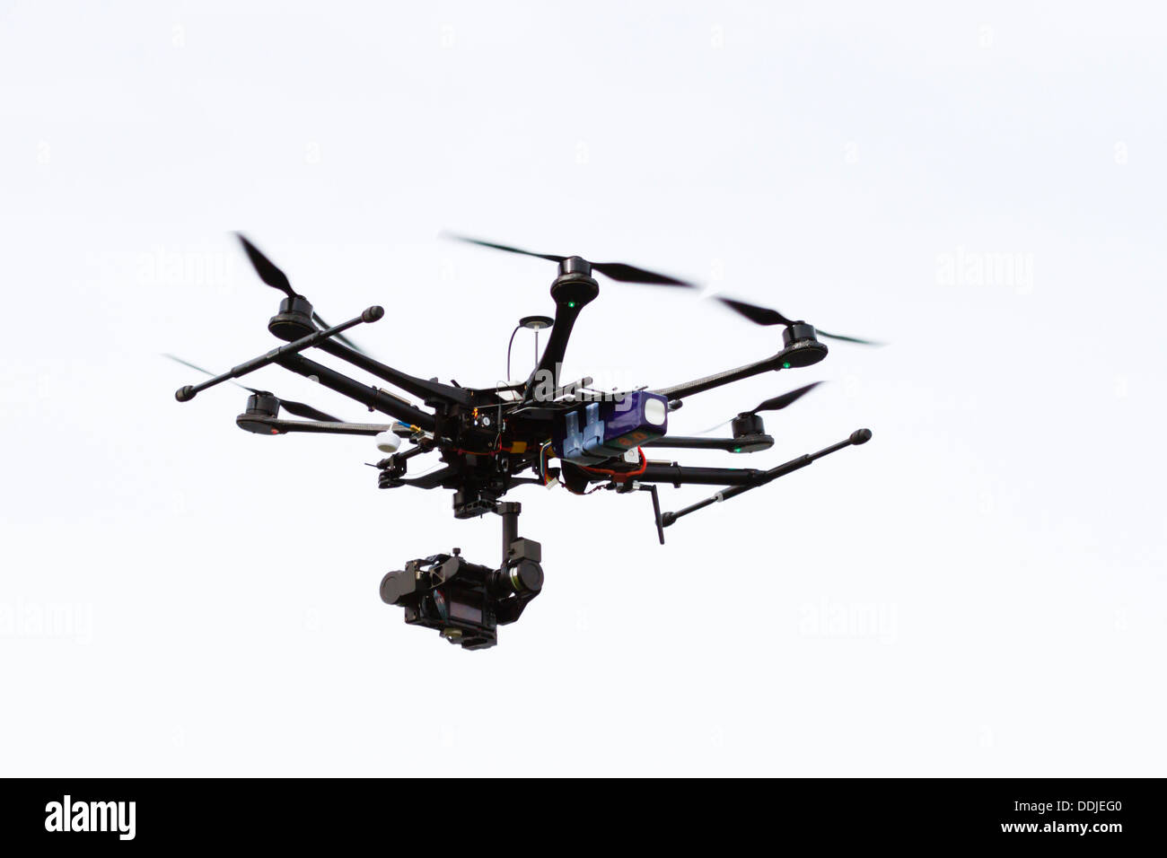 hexacopter Surveillance drone as used by Sky Sports Stock Photo