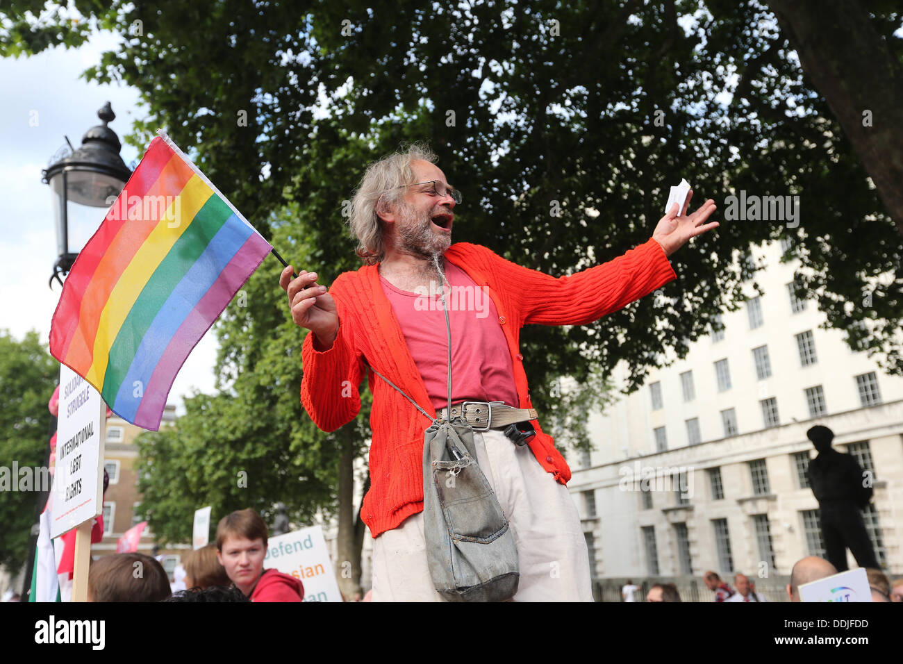 London, UK. 3rd September 2013. Large Anti-Putin Protest by LGBT community outside Downing Street, 03/09/2013 , London, United Kingdom,   Credit:  Mario Mitsis / Alamy Live News Stock Photo
