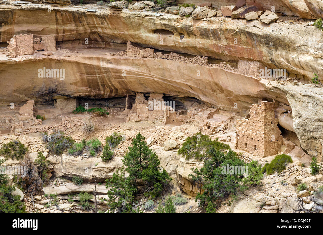 The Kodak House ruins, viewed from the overlook on the Tram Route, Wetherill Mesa, Mesa Verde National Park, Cortez, USA Stock Photo