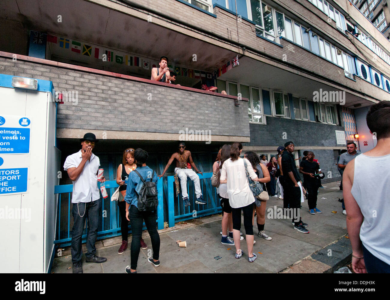 Council Housing Estate in West London with young people Stock Photo