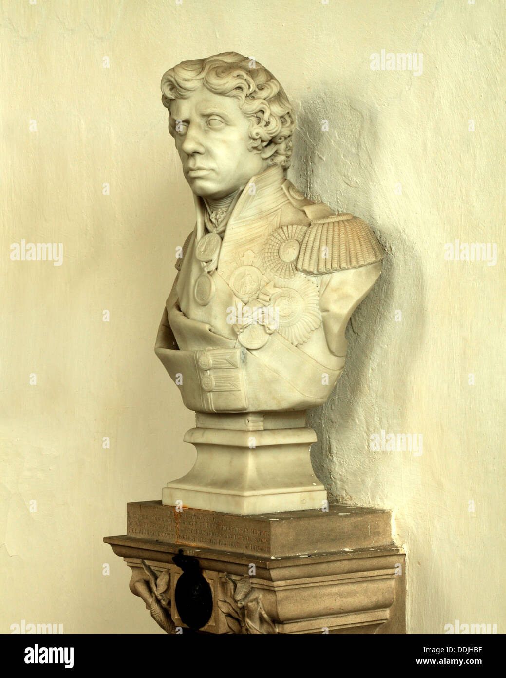Burnham Thorpe, bust of Admiral Lord Nelson 2 Stock Photo