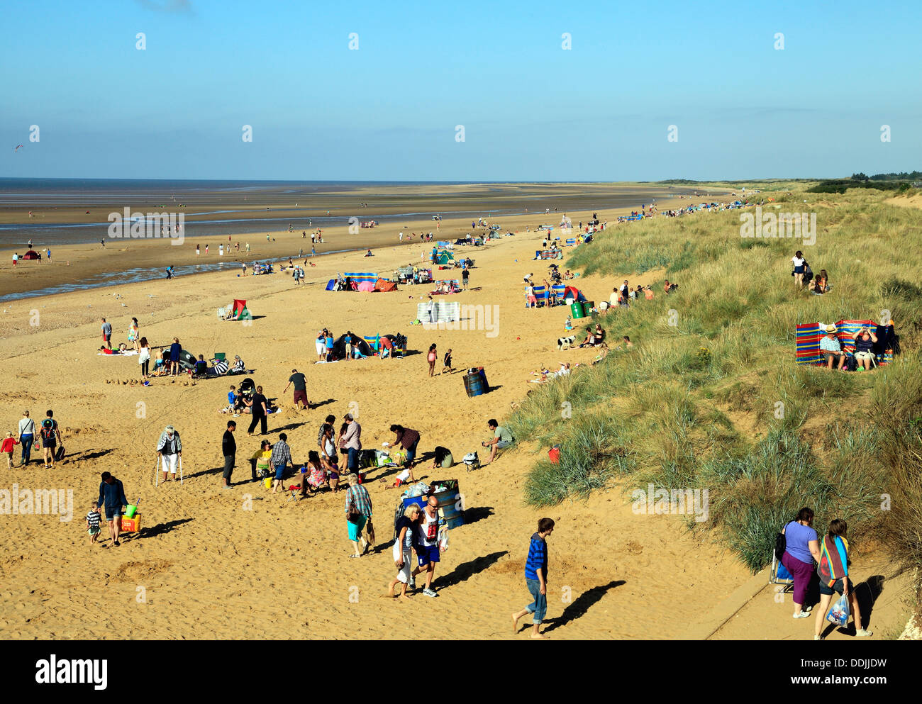 Old Hunstanton Beach, Norfolk, North Sea coast, England UK English sandy beaches Stock Photo