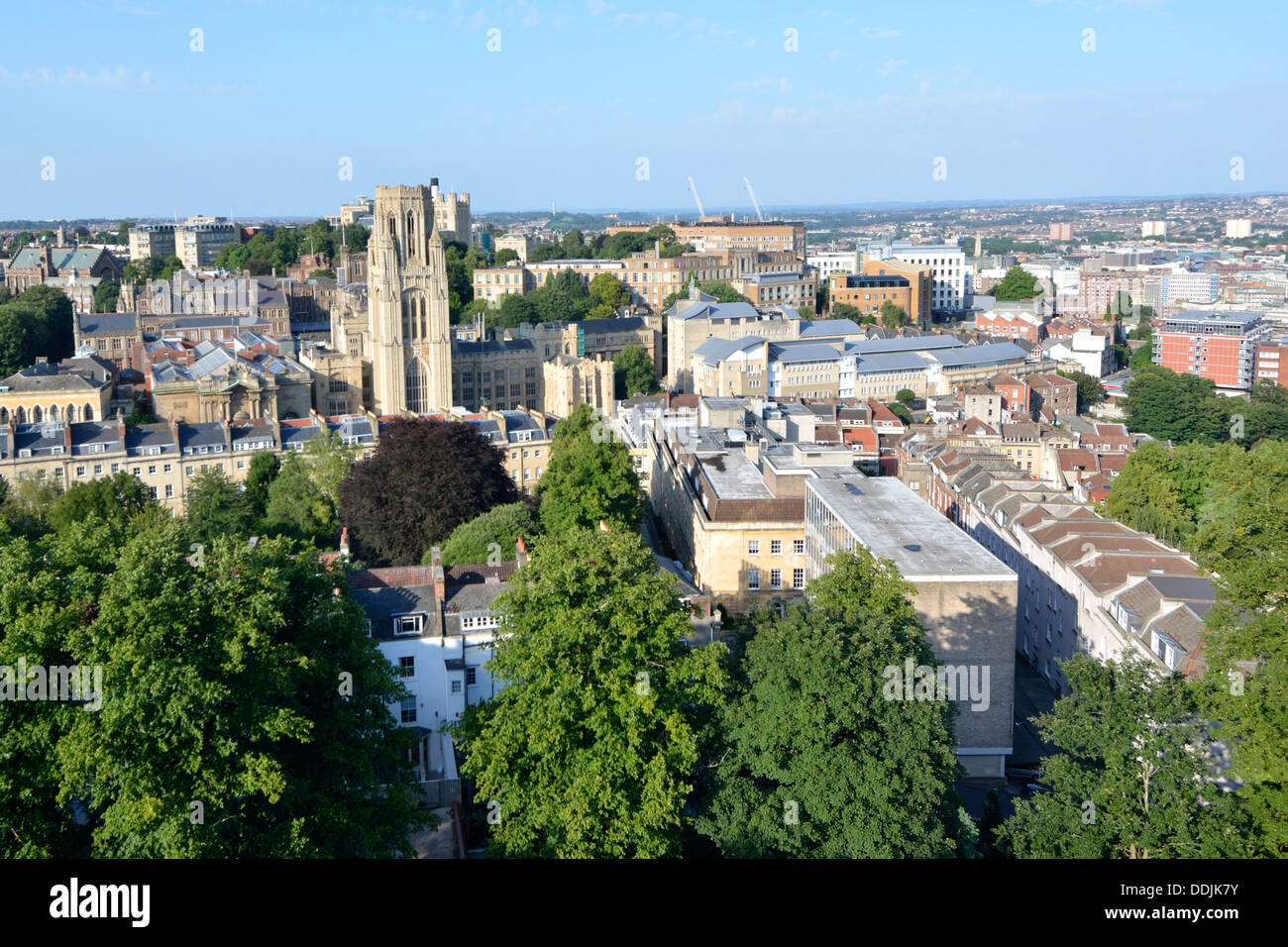 Aerial view Bristol England UK Wills Memorial Building Stock Photo