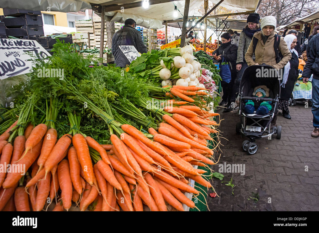 Turkish market at Maybachufer in Berlin Kreuzberg , Germany Stock Photo