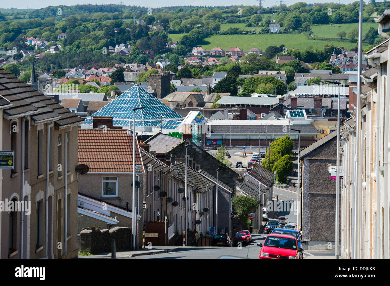 A general view of Llanelli, Carmarthenshire Wales UK Stock Photo