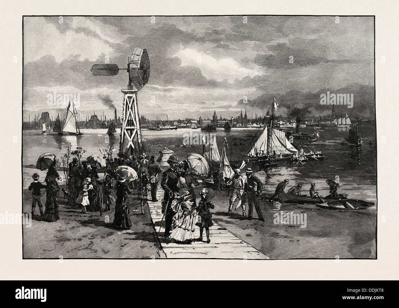 TORONTO, FROM THE ISLAND, CANADA, CENTURY ENGRAVING Stock