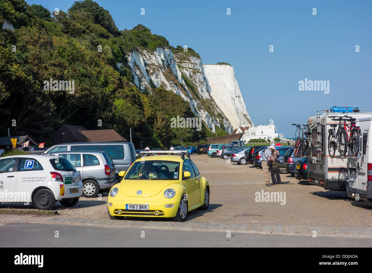 St Margarets Bay Beach White Cliffs Dover Kent Stock Photo