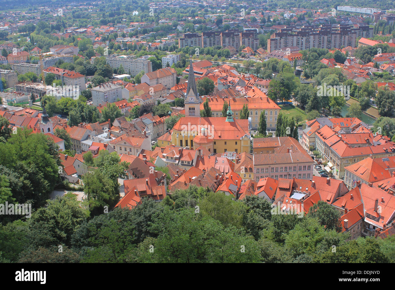Ljubljana city view from the castle, Slovenia, Europe Stock Photo