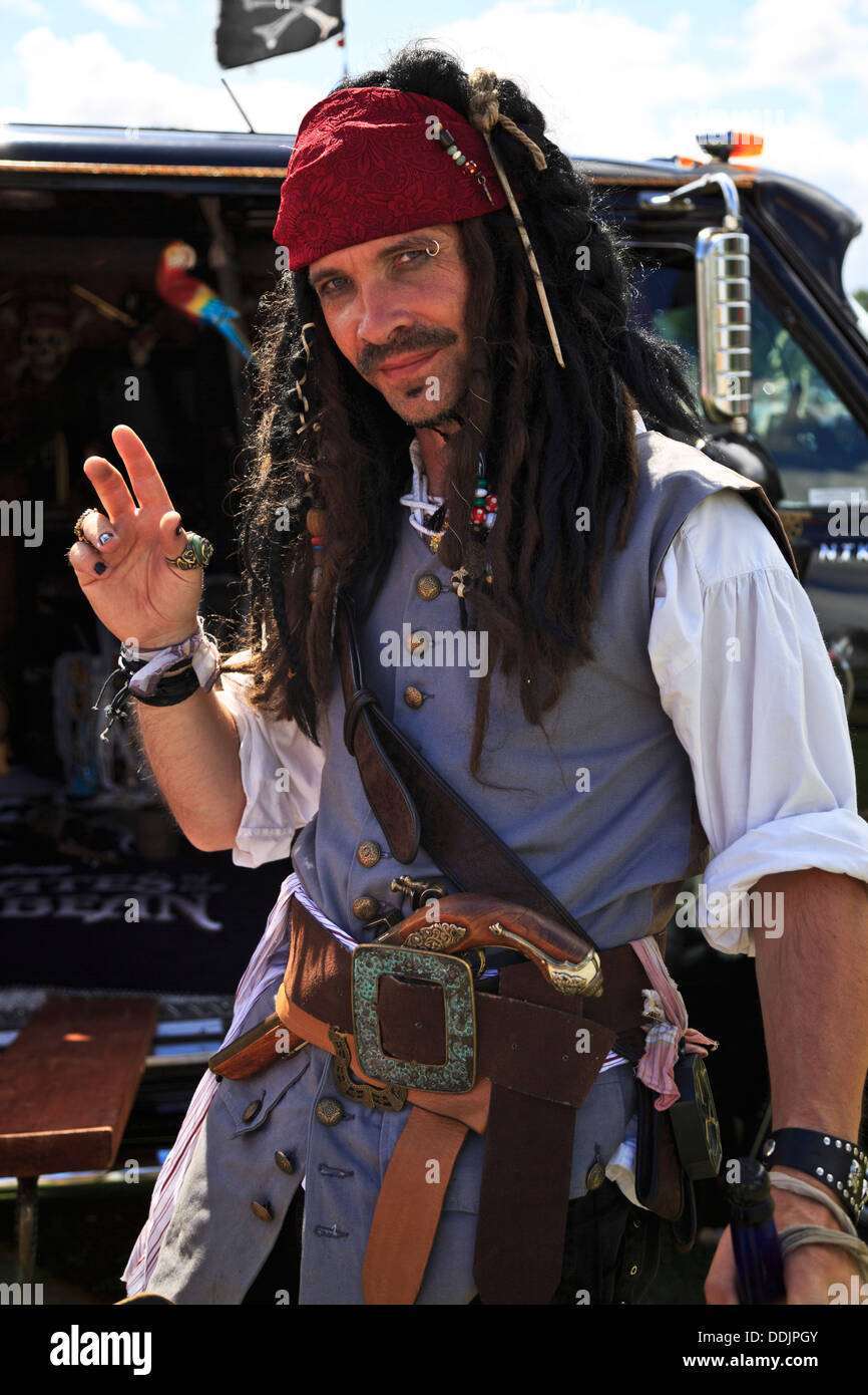 Man dressed up as Captain Jack Sparrow from the Pirates of the Caribbean film series Stock Photo