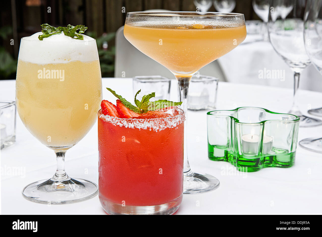 Triple Cocktail Happy Hour Stock Photo Alamy