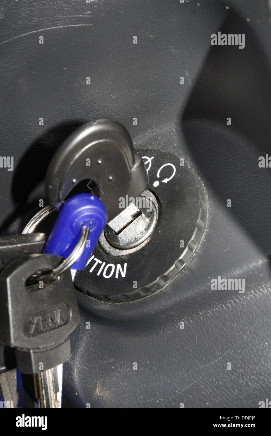 close up of key in ignition switch for peugeot tweet scooter Stock Photo 60035319 Alamy