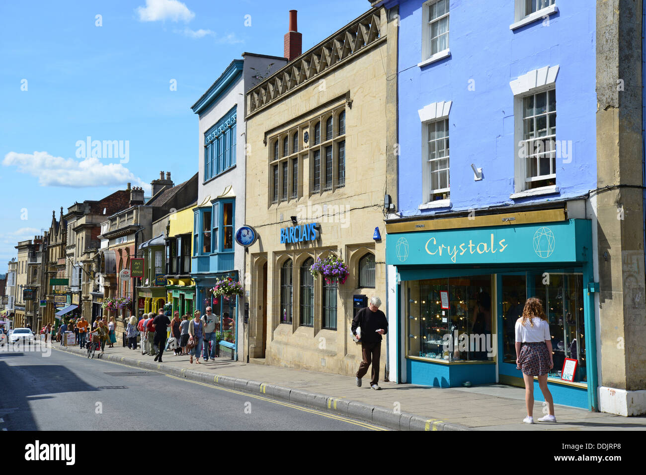 High Street, Glastonbury, Somerset, England, United Kingdom Stock Photo