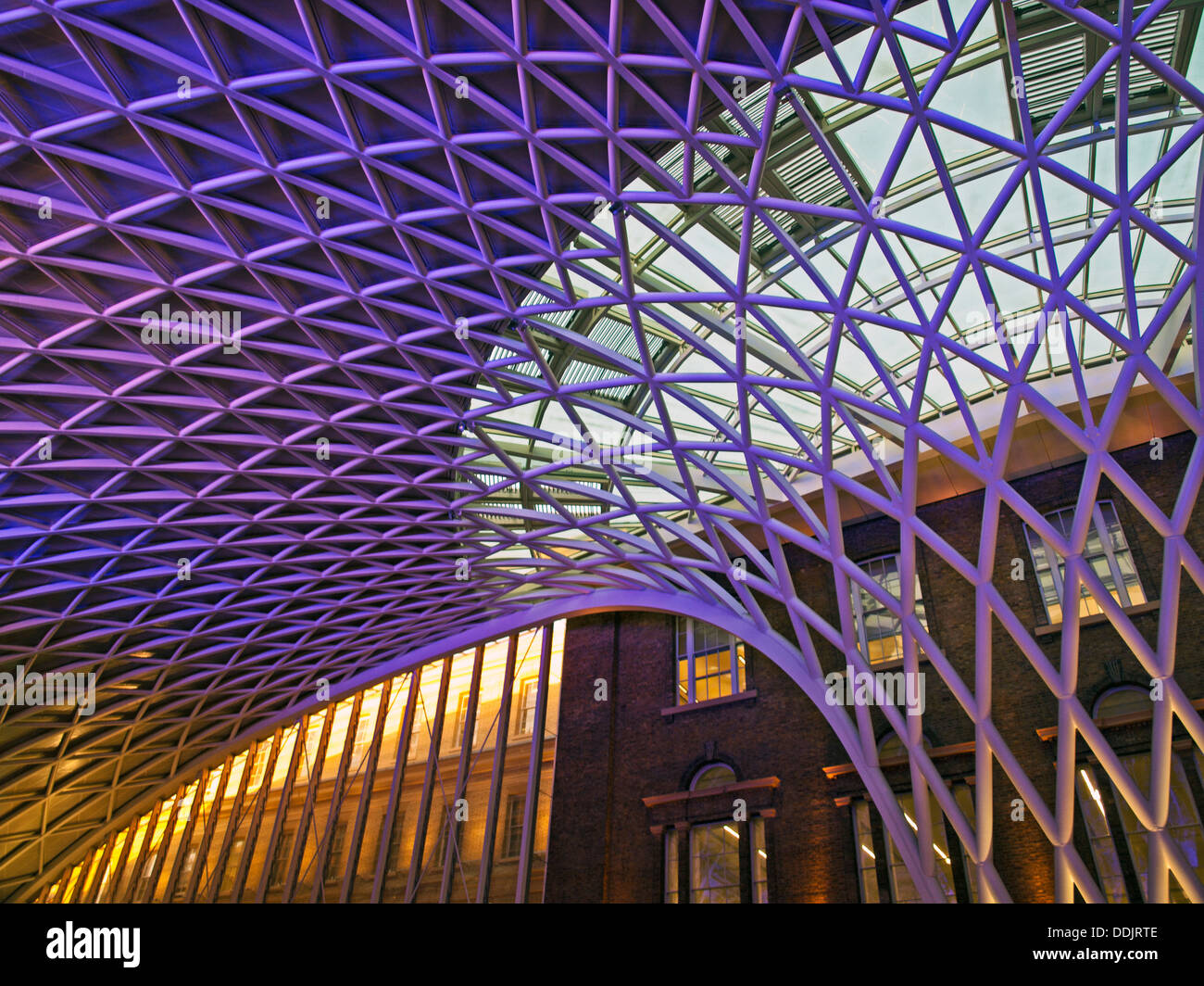 Detail of the steel lattice-work roof structure engineered by Arup, on ...