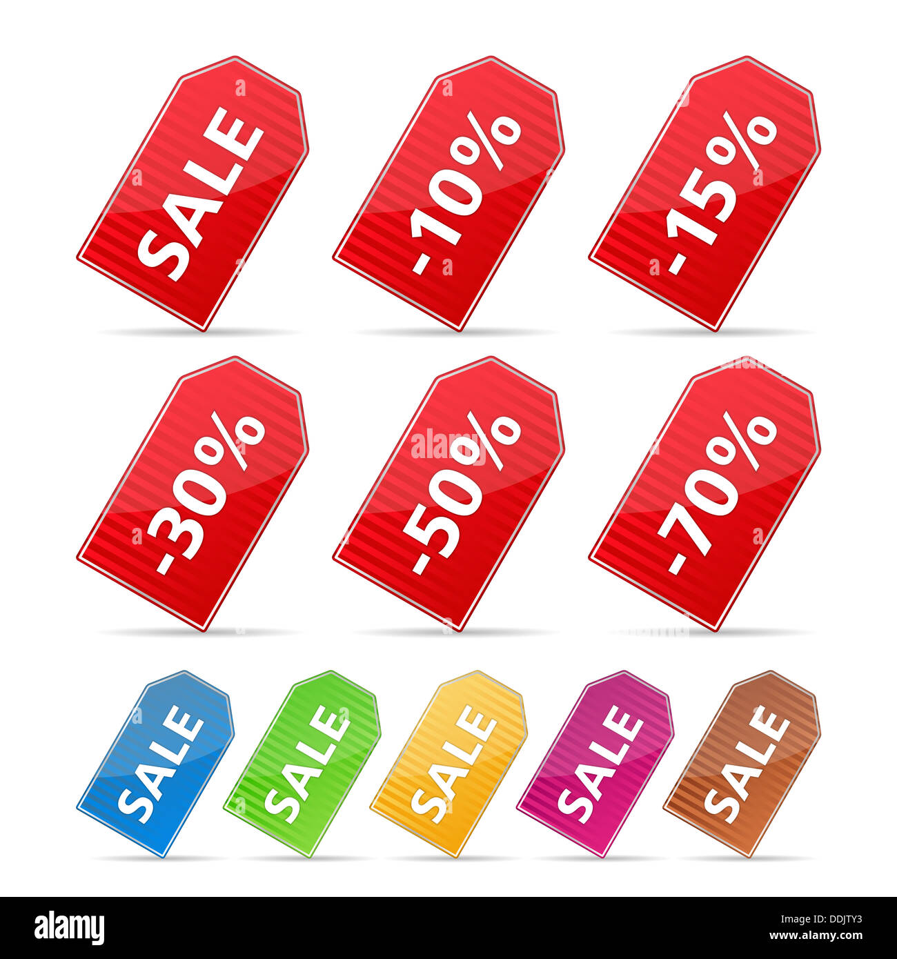 Striped price tags with discounts Stock Photo - Alamy