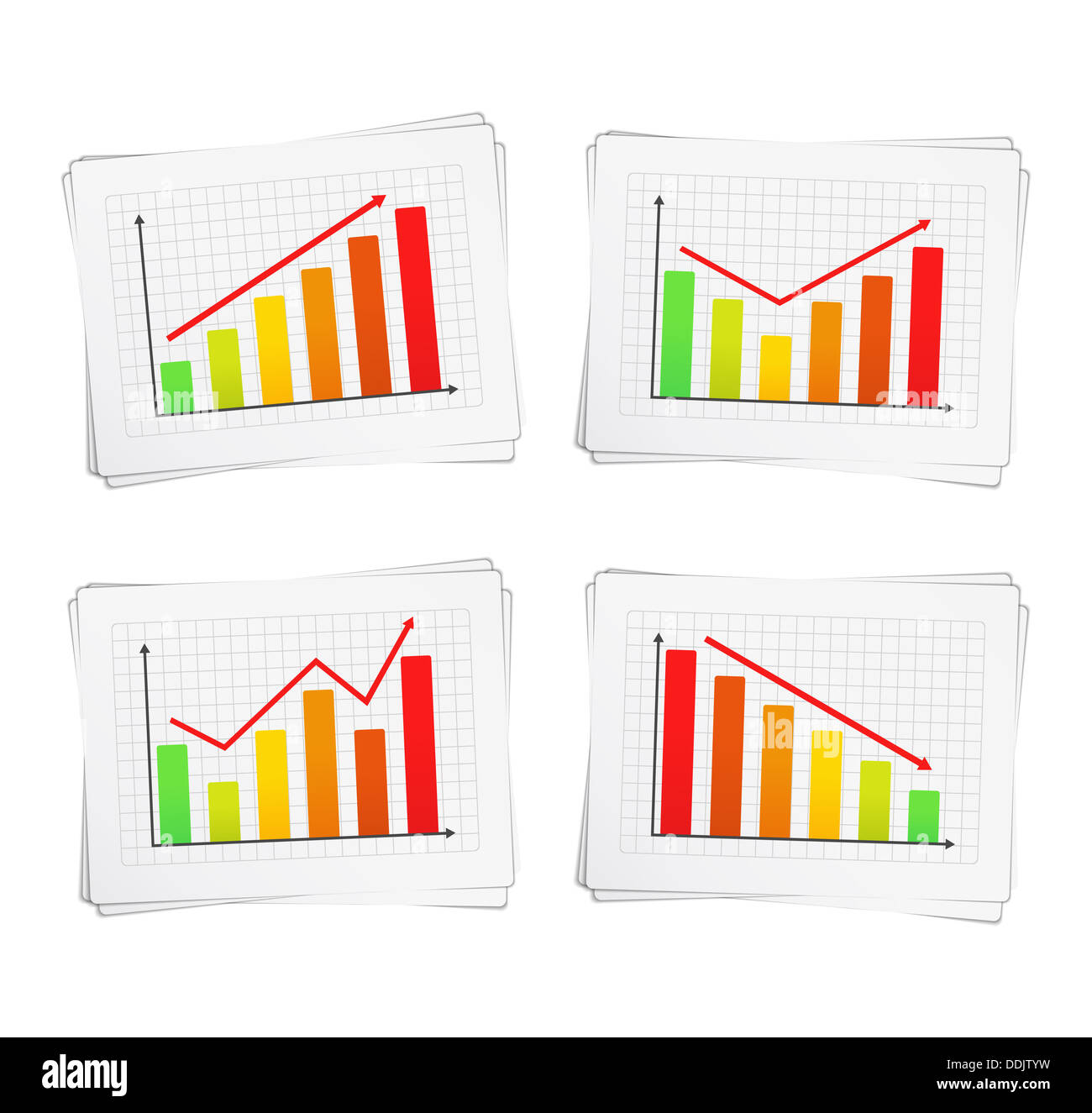Different charts with arrows Stock Photo - Alamy