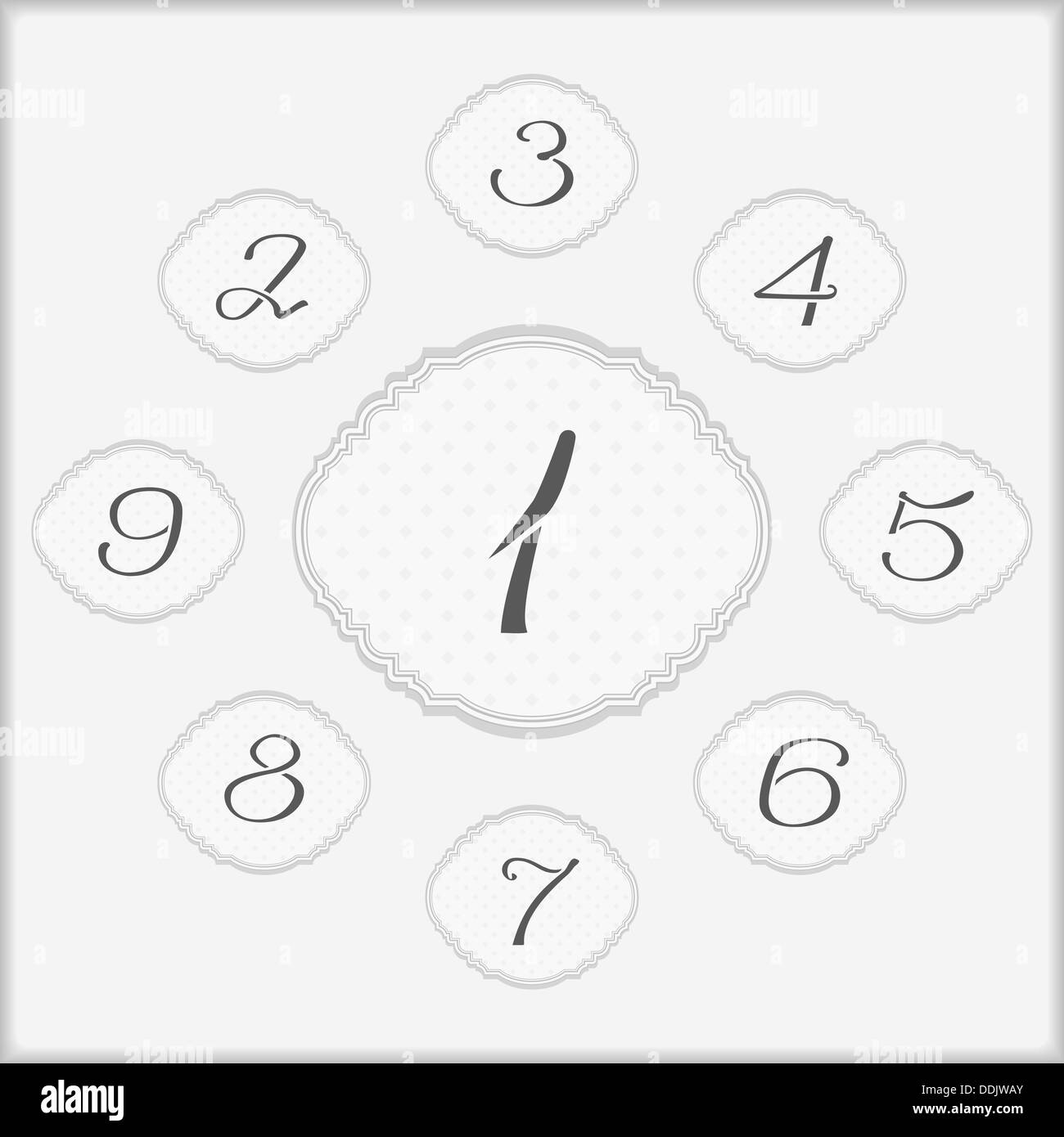 Set of vintage labels with numbers Stock Photo