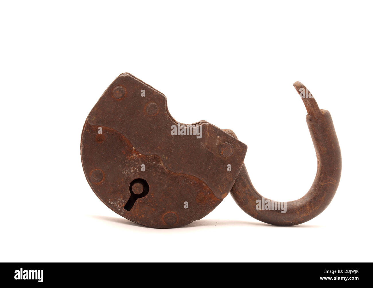 The old door lock on a white background Stock Photo - Alamy