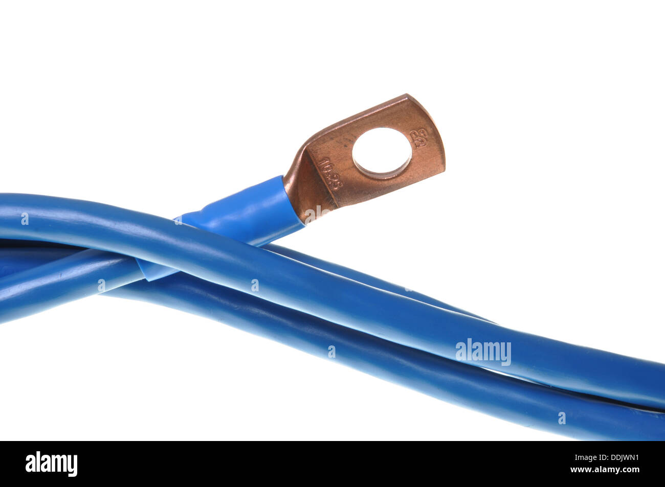Highvoltage cable with copper terminal Stock Photo Alamy