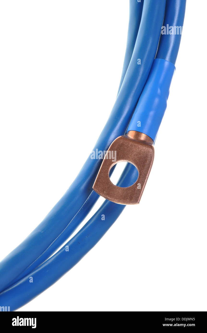 Highvoltage cable with copper terminal Stock Photo Alamy