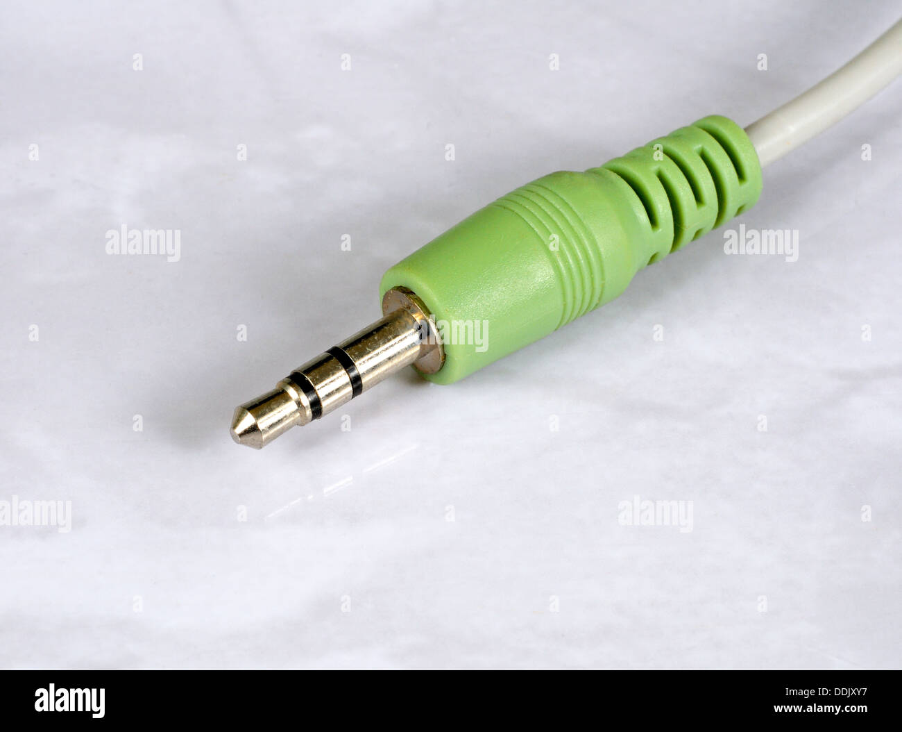 Stereo TRS mini jack plug against a white background Stock Photo - Alamy
