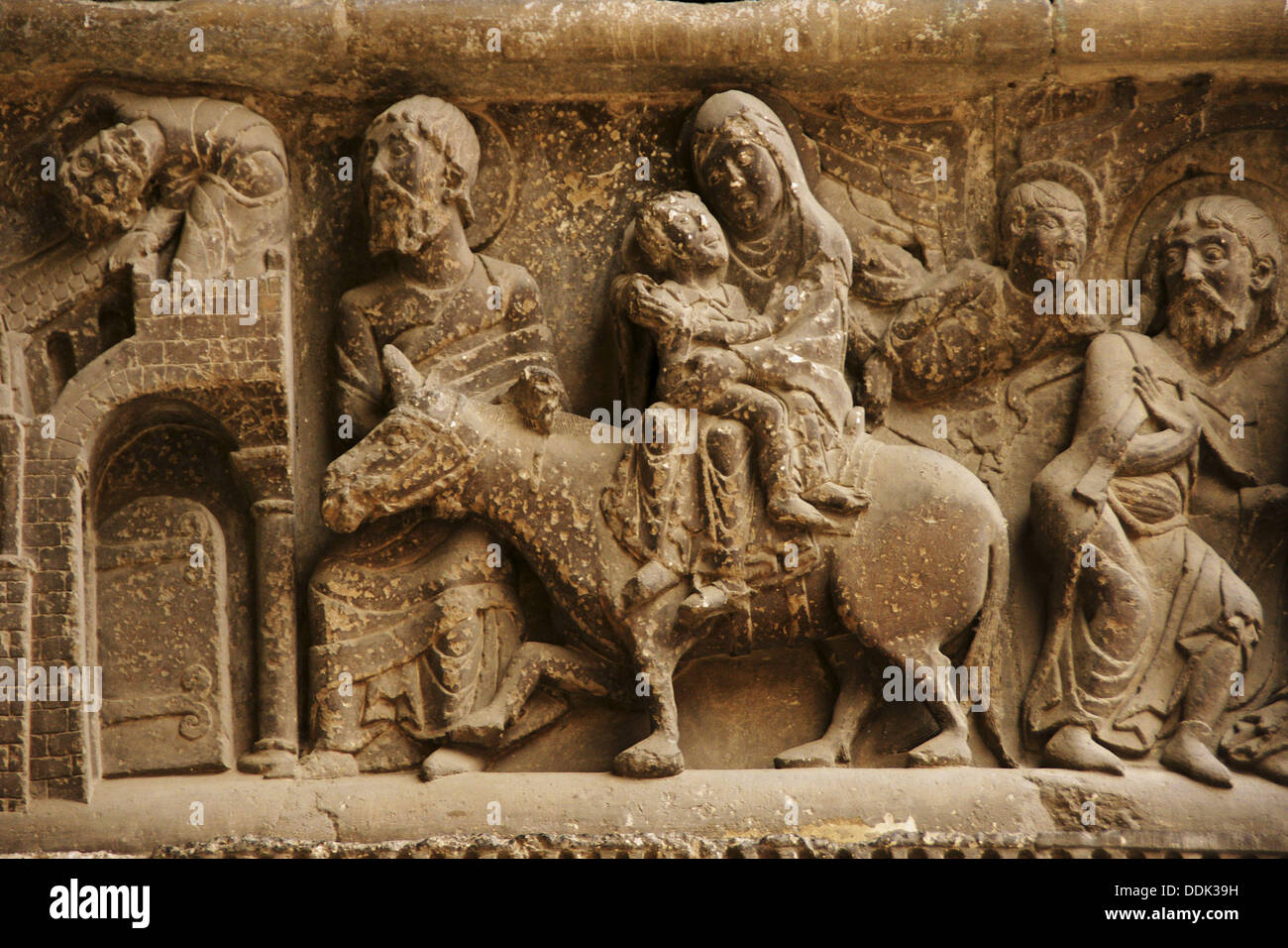 The escape from Egypt, sculpture on the righ jamb of the South front of