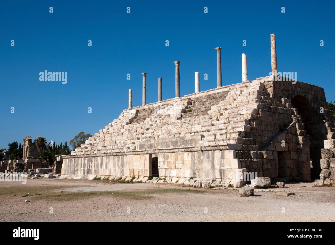 Grandstand at the Hippodrome , Al Bass site , Tyre Sour, UNESCO World Heritage Site  Lebanon Stock Photo