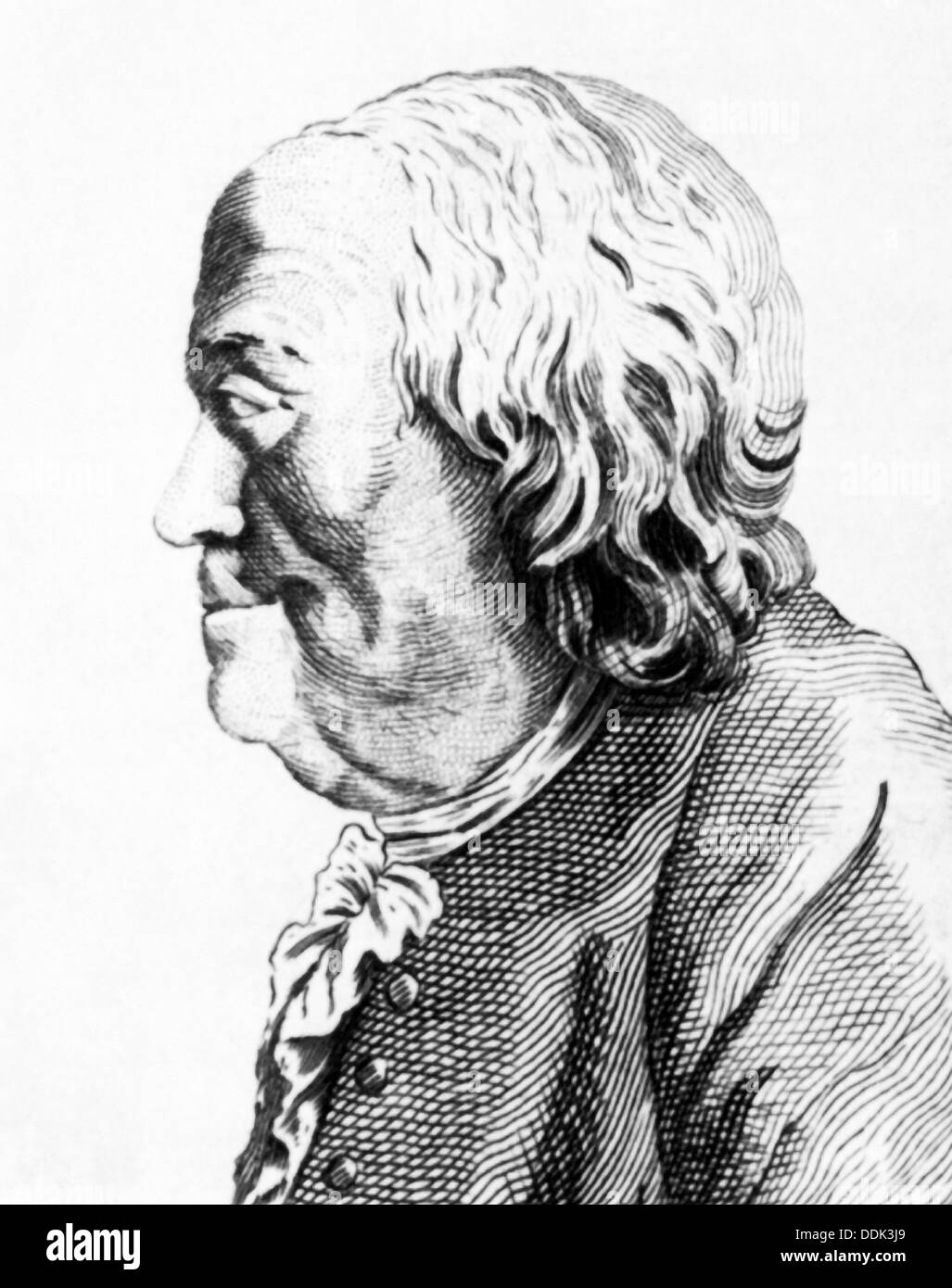 Vintage portrait of Benjamin Franklin Stock Photo - Alamy