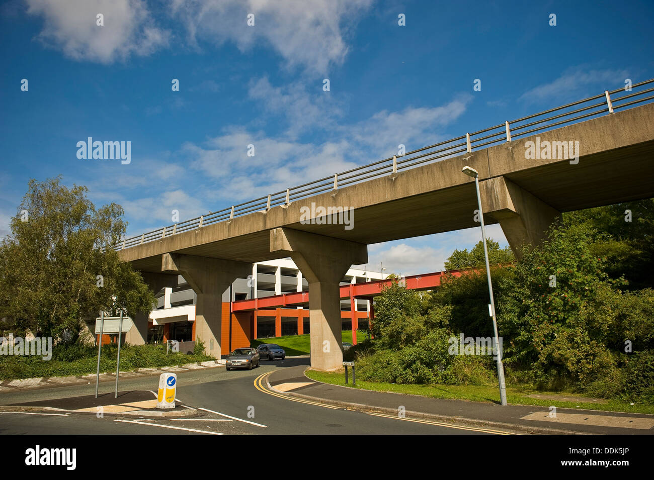 Bus lane in Runcorn town centre, Cheshire, UK Stock Photo