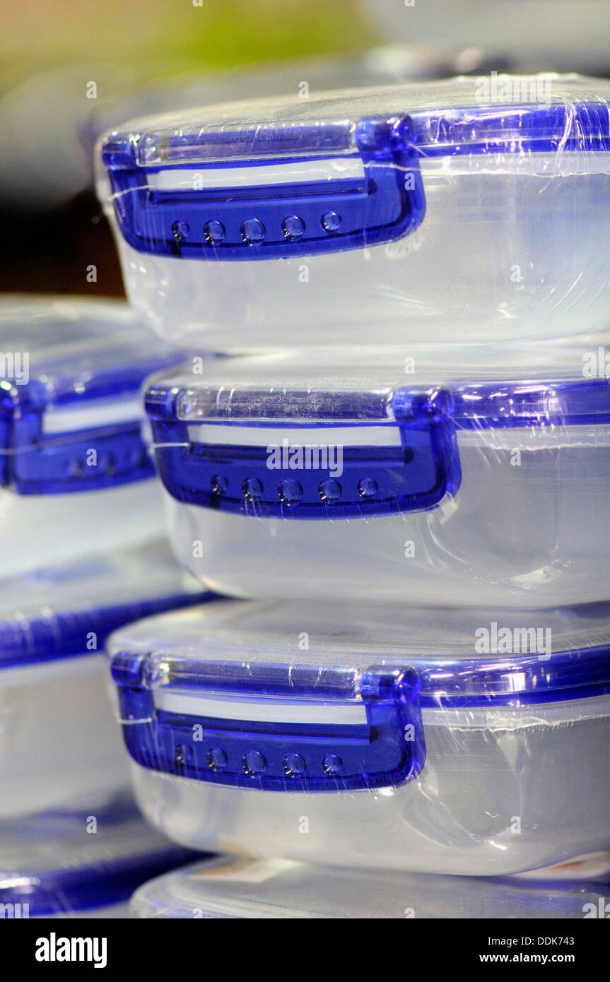 Plastic boxes for sale Stock Photo Alamy