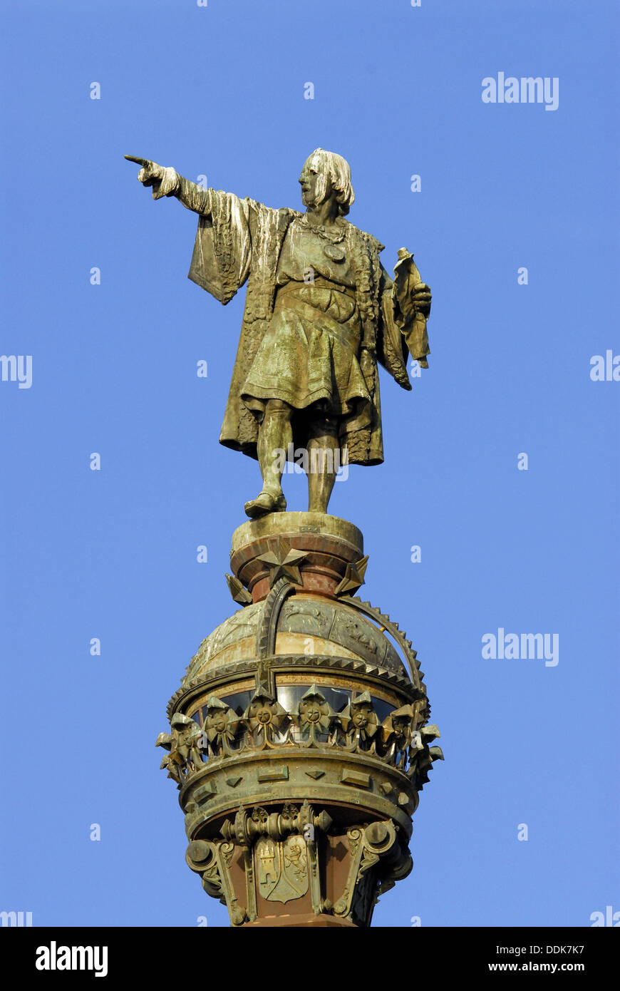 Christopher Columbus statue, Barcelona. Catalonia, Spain Stock Photo