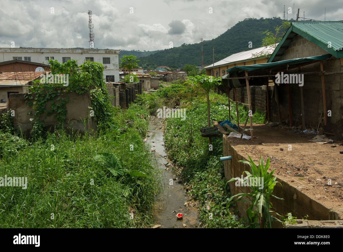 Sewer water in Lokoja, Nigeria Stock Photo