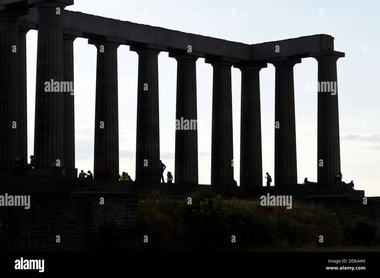 The Edinburgh Monument, 'Edinburgh's disgrace', on Calton Hill, Edinburgh, Scotland. Stock Photo