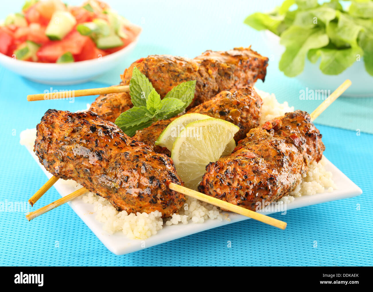 MOROCCAN LAMB KEBABS Stock Photo Alamy
