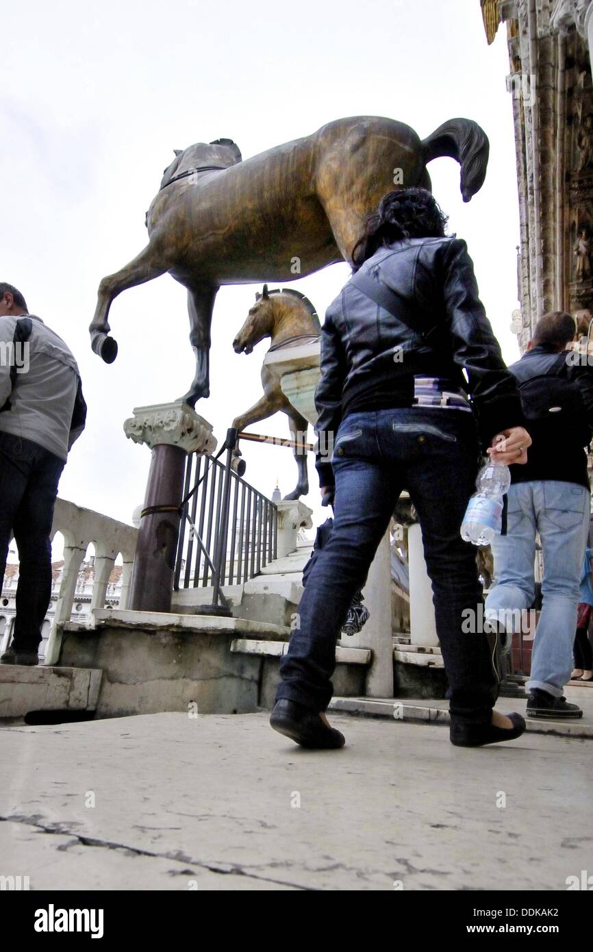 The Triumphal Quadriga or Horses of St Mark´s Basilica. Set of bronze statues of four horses